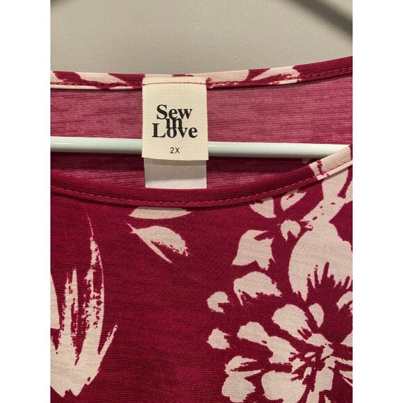Sew in Love Burgundy Floral Dress 2XL β NWT! - Picture 2 of 5